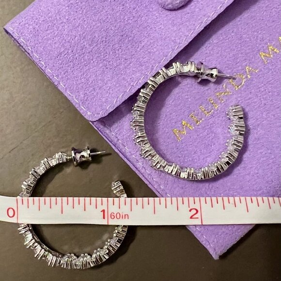 Melinda Maria 1.25-inch 'The Queen's Hoops' - NWT, Silver - Archived Style! - Picture 3 of 4